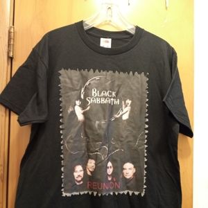 Band Tees Black Sabbath Reunion Men's Black Short Sleeve L T Shirt New no Tag